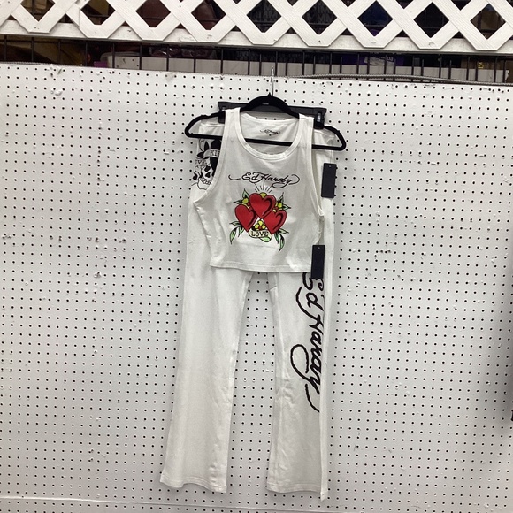 Ed Hardy Pants - Ed Hardy 2 Pc Set, Size Medium, Color White, Red, Black NWT